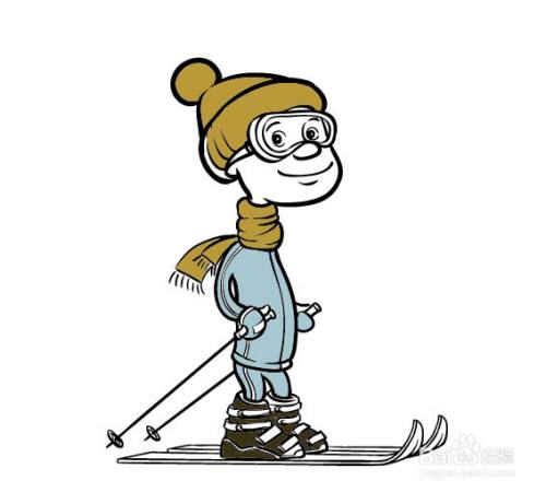 冬奥会滑雪运动员的画法