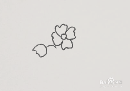 画一朵小花,旁边画一个风铃花