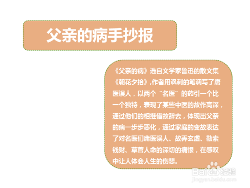 第三步,右下角画个文本框,写上关于"父亲的病手抄报"的相关内容.