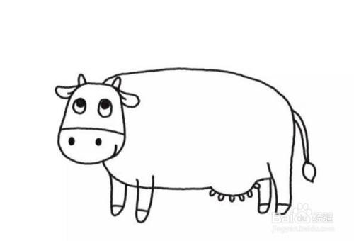画农场里奶牛的儿童卡通简笔画教程