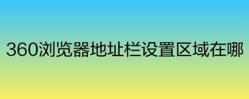 360浏览器地址栏设置区域在哪