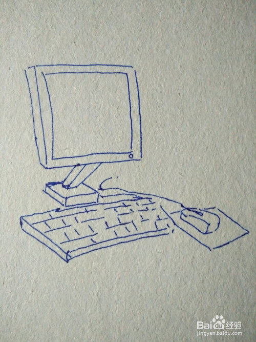 怎么画简单画台式电脑