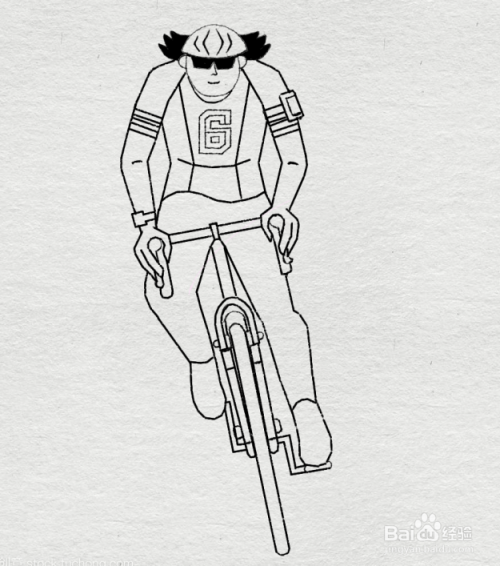 如何画自行画骑手的简笔画