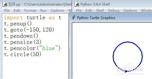 python 画五环(简单方法到函数法)