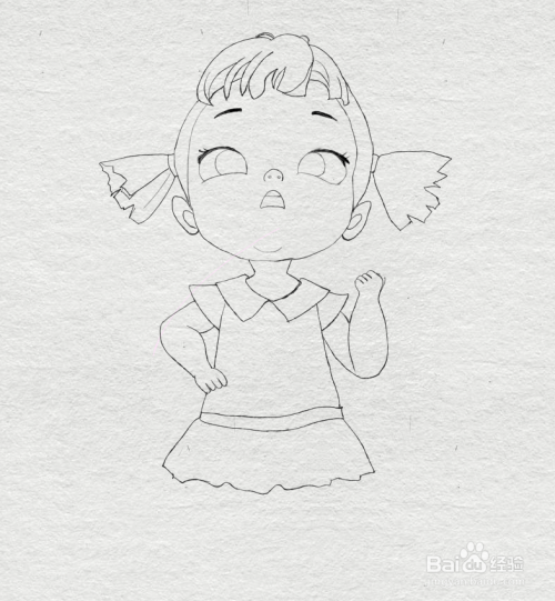 简笔画--捉蜻蜓的小女孩