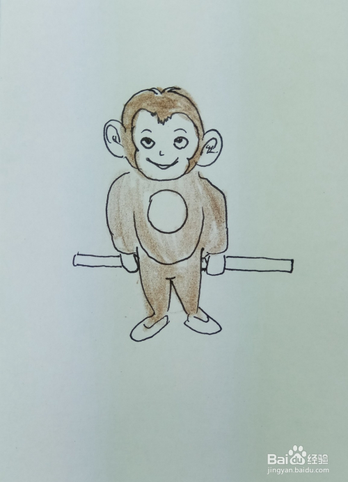 怎样画简笔画"淘气的猴子"?