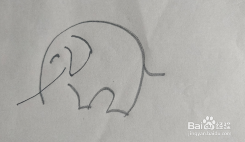 用简笔画怎么画一头憨态可掬的小象呢?