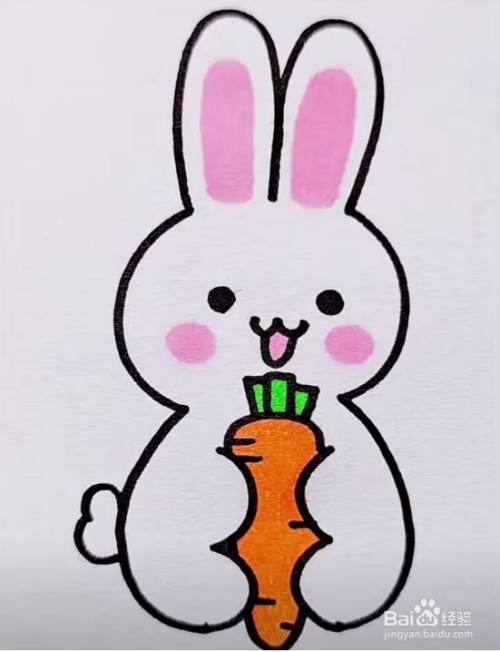 儿童画可爱的小兔(马克笔画)