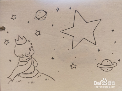 手工/爱好 > 书画/音乐 2 因为小王子是面对着前面在看星星的,所以