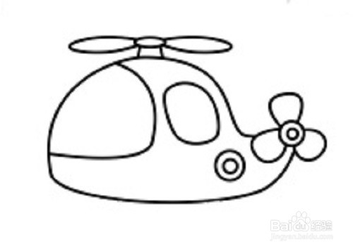 如何画一架直升飞机的简笔画
