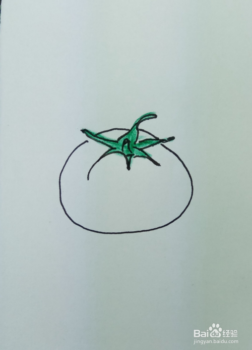 怎样画简笔画"一只熟透了的西红柿"?