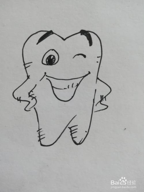 怎么画卡通牙齿