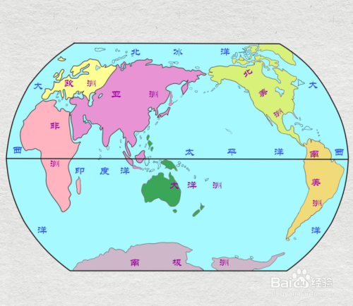 > 书画/音乐 7   为了方便区分,用淡蓝色作为海洋的底色,其它七大洲用