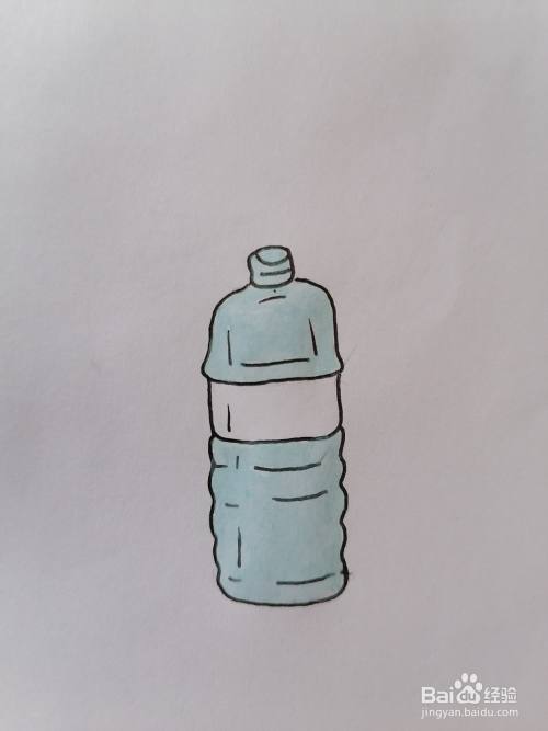 蓝色塑料瓶的简笔画