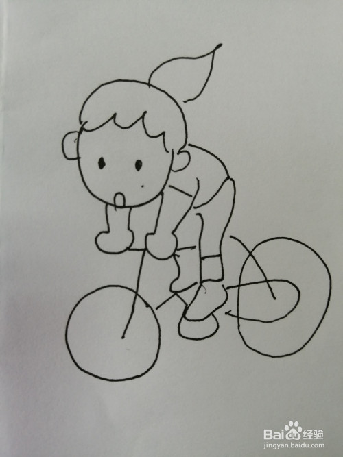 骑自行车的小女孩怎么画