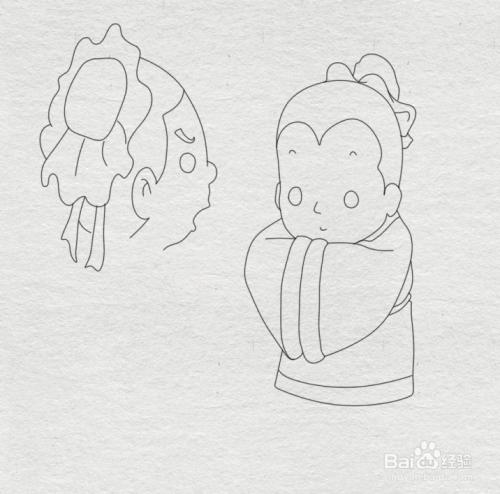 简笔画--古人向老师问好的场景画法
