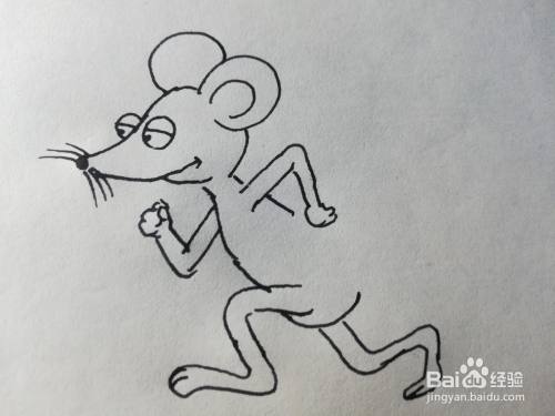 怎么画奔跑的卡通老鼠