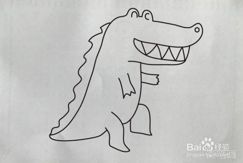【简笔画】卡通鳄鱼的画法