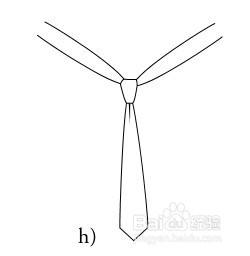 双环节打法完成示意图,结型比平结紧凑一些,又不失时尚干练的味道.