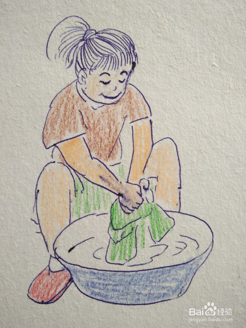 今天和大家分享儿童做家务洗衣服的简笔画绘画过程,希望大家喜欢.