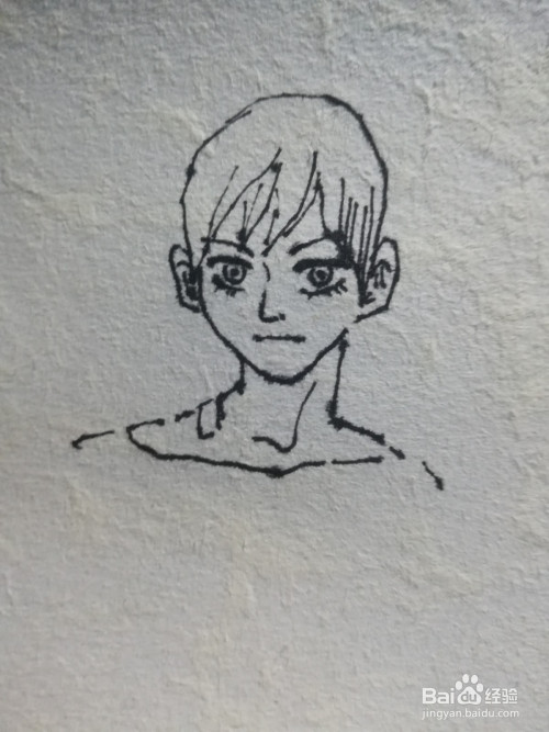 第四步画出司徒幽哲的脖子和肩膀