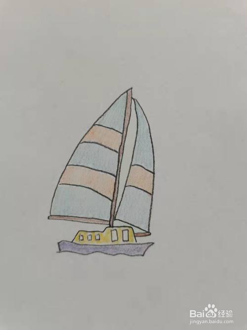 卡通帆船怎么画