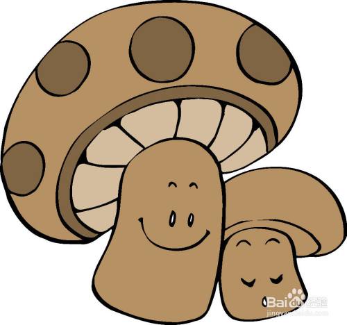 卡通大蘑菇和小蘑菇的简笔画