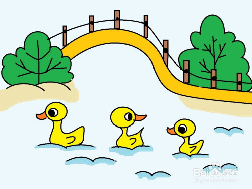 书画/音乐小鸭子特别喜欢在河里游泳,那怎样画画河里游泳的小鸭子?