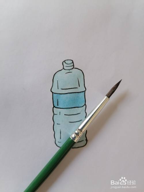 蓝色塑料瓶的简笔画