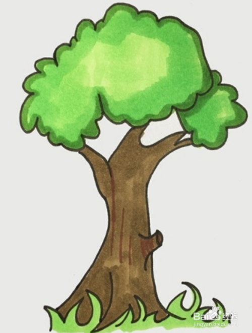 绿色大树简笔画