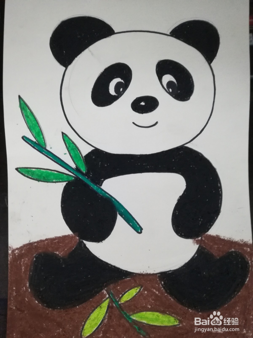 怎么用油画棒画熊猫宝宝