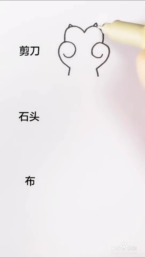石头剪刀布的简笔画如何画?