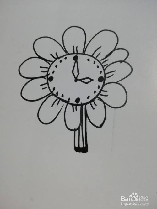 怎么画向日葵钟表