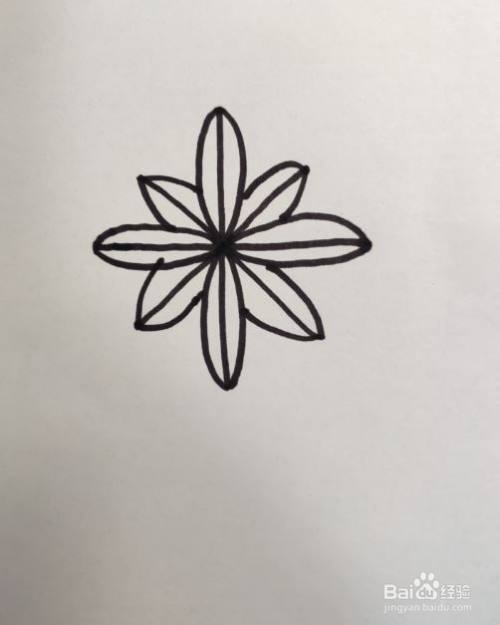 儿童简笔画米字画菊花