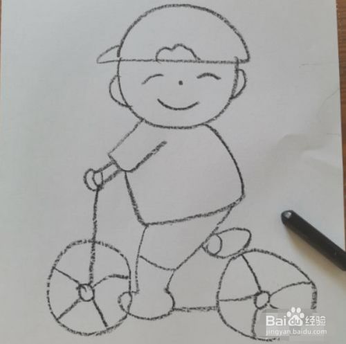 简笔画骑车小男孩怎么画