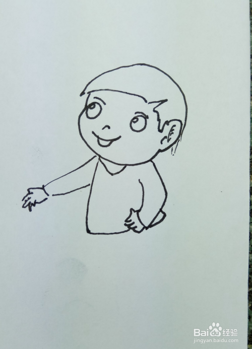 怎样画简笔画"快乐跑步的小男孩"?