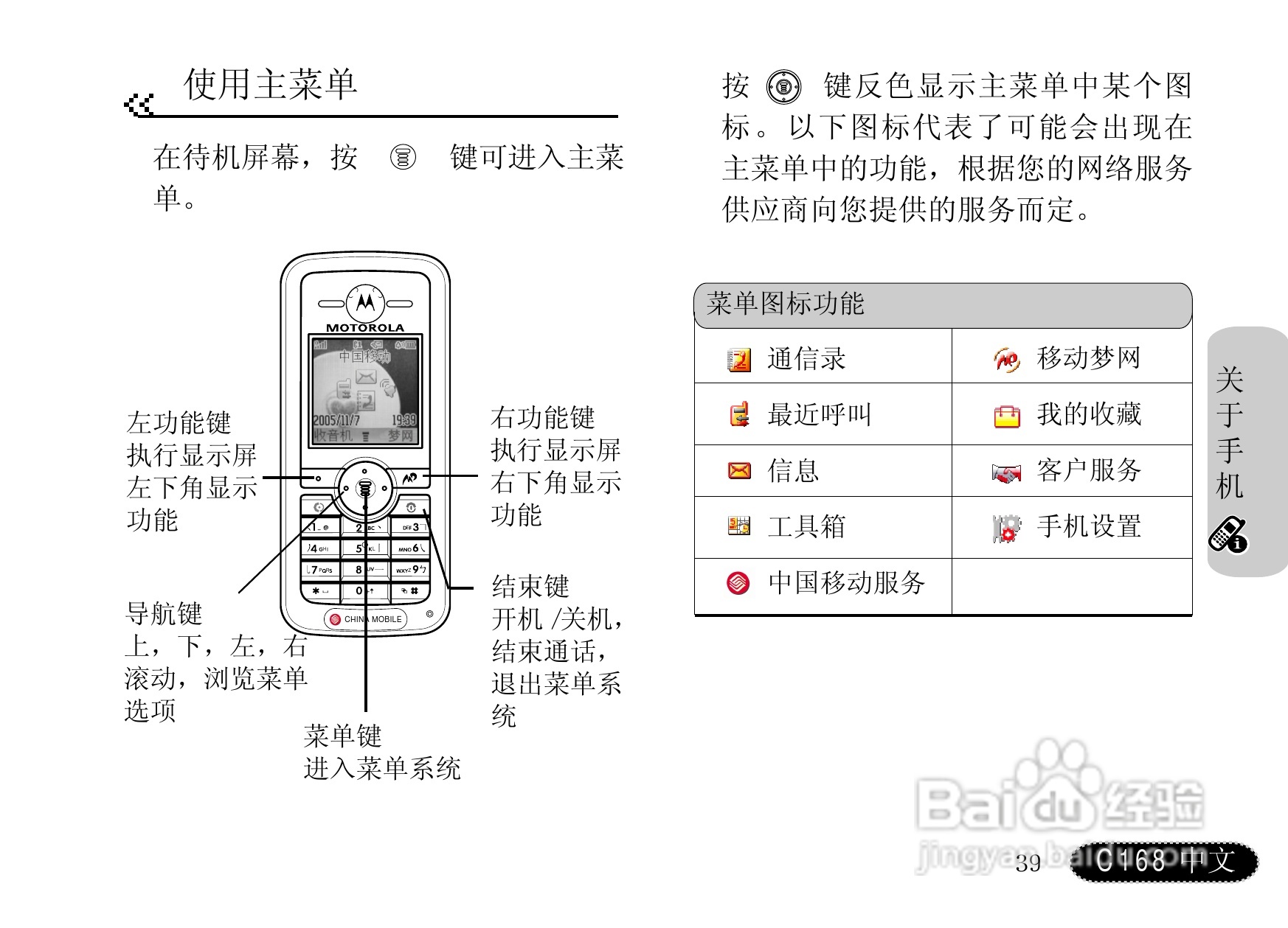 摩托罗拉c168手机使用说明书:[4]