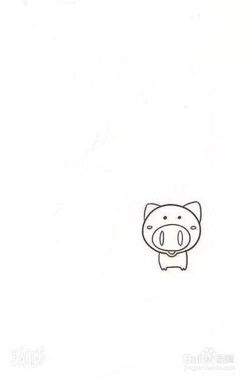 怎么画一只站立的卡通猪