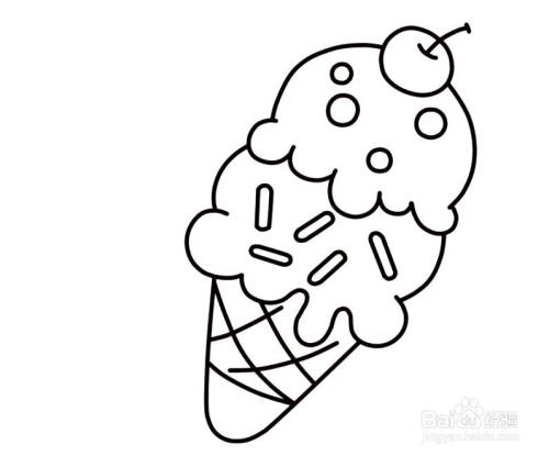 怎么画冰淇淋的简笔画