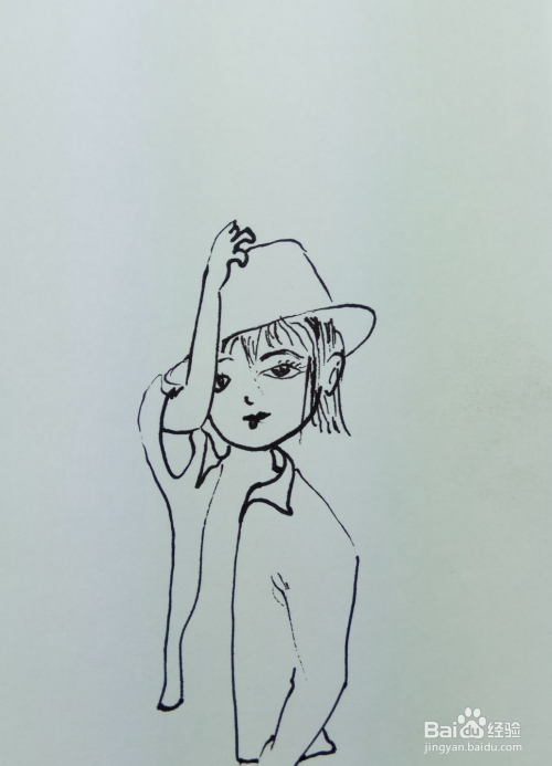 怎样画简笔画爱戴帽子的小女孩?