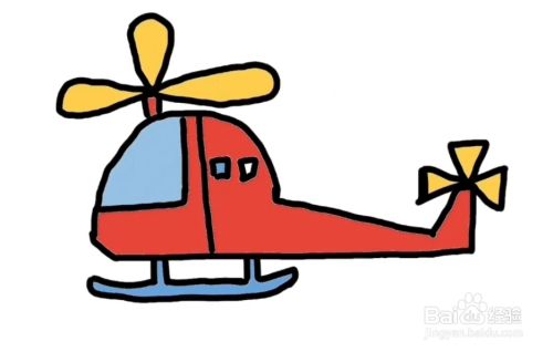 怎么画彩色简笔画直升飞机