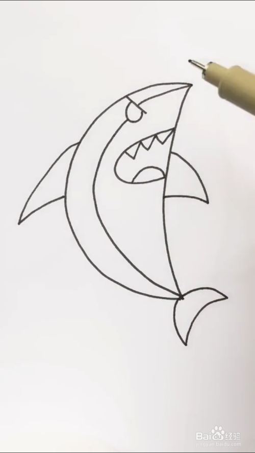 鲨鱼的简笔画如何画?