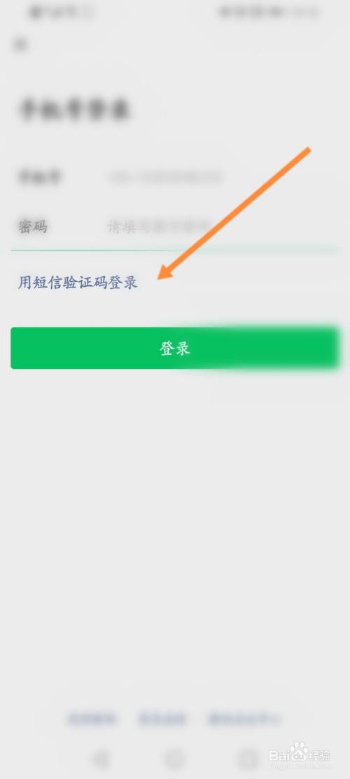 点击用短信验证码 点击上面的用短信验证码登录,点击登录.