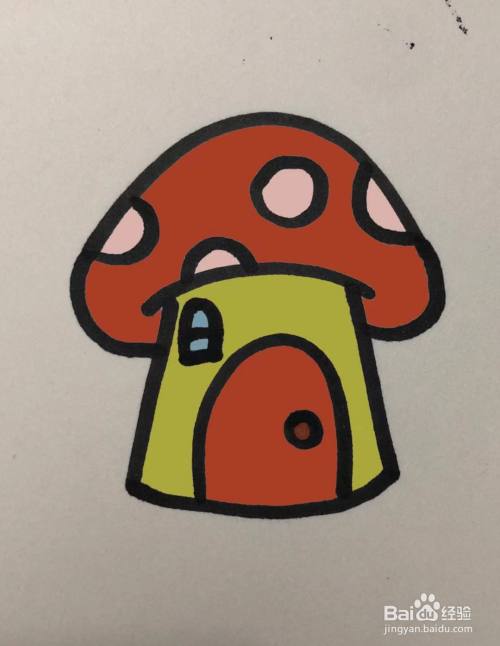 怎么画蘑菇屋的简笔画;蘑菇房子简单的画法