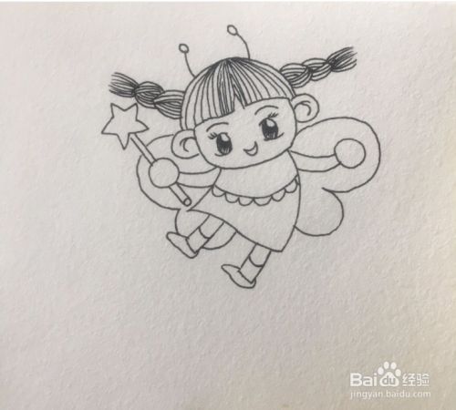 简笔画蝴蝶仙子怎么画?