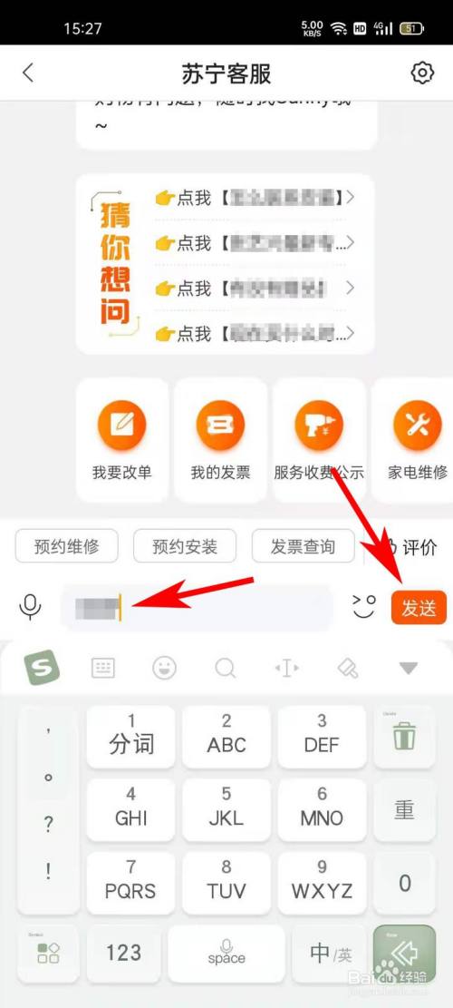 在输入框内输入咨询的问题后,点击"发送"按钮,即可与官方客服进行