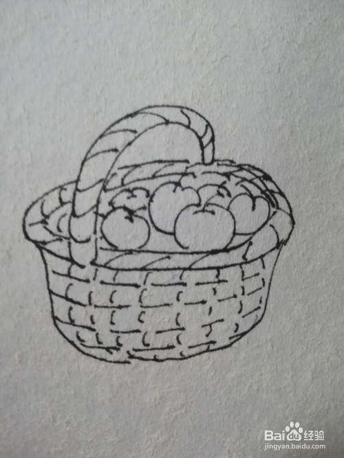 怎么画一个彩色的水果篮