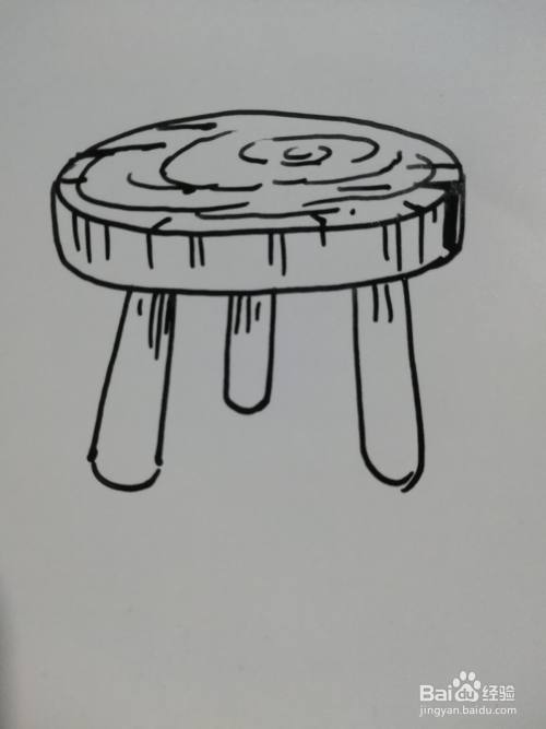 怎么画木头圆桌简笔画