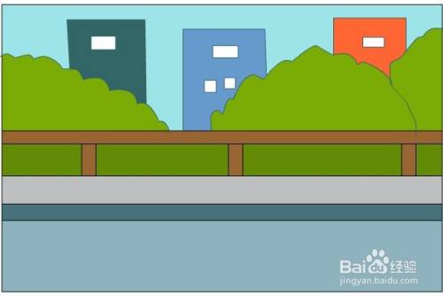 flash绘制户外路面城市背景