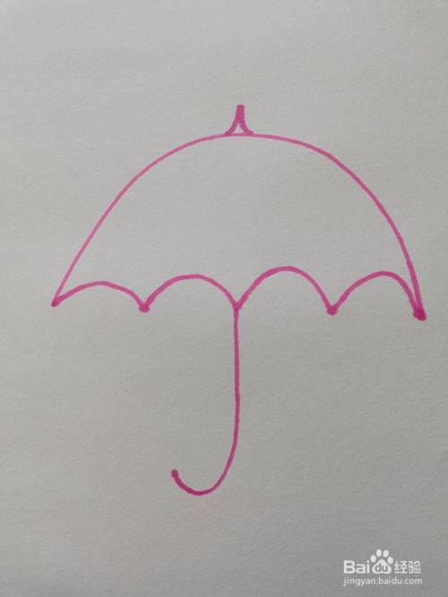 条纹雨伞简笔画怎么画?